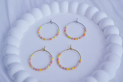 Creolen mit Perlen - Pink Lemonade