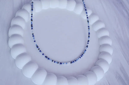 Perlenkette Blautöne