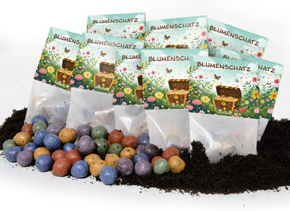 10x5 Blumenmurmeln im Tütchen – Blumenschatz