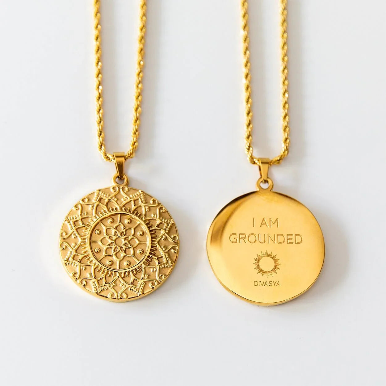 Kette mit Anhänger Mandala | vergoldet | I am grounded