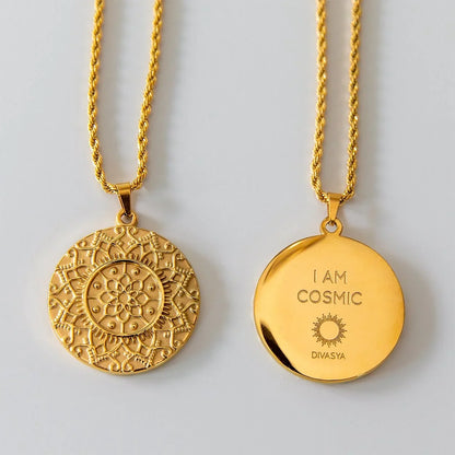 Kette mit Anhänger Mandala | vergoldet | I am cosmic