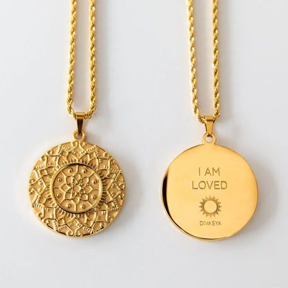 Kette mit Anhänger Mandala | vergoldet | I am loved
