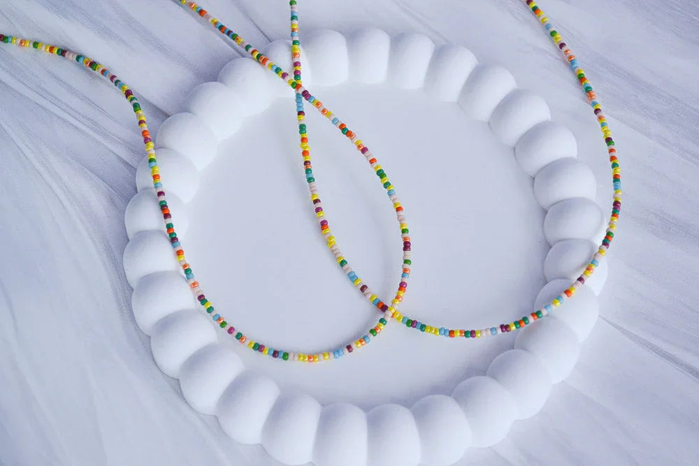 Perlenkette Regenbogen Boho