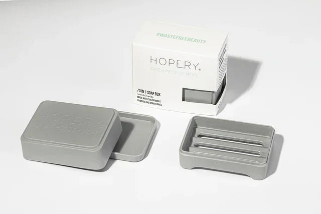 /HOPERY GREY 3 in 1 Soap Box - aus Bambus und Mais