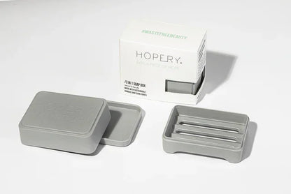 /HOPERY GREY 3 in 1 Soap Box - aus Bambus und Mais