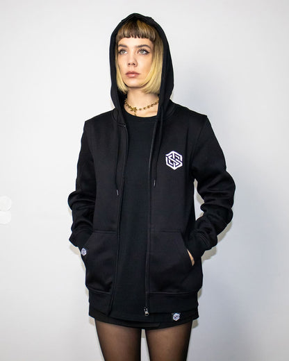 Harmony Premium Zip Hoodie (schwarz, unisex)