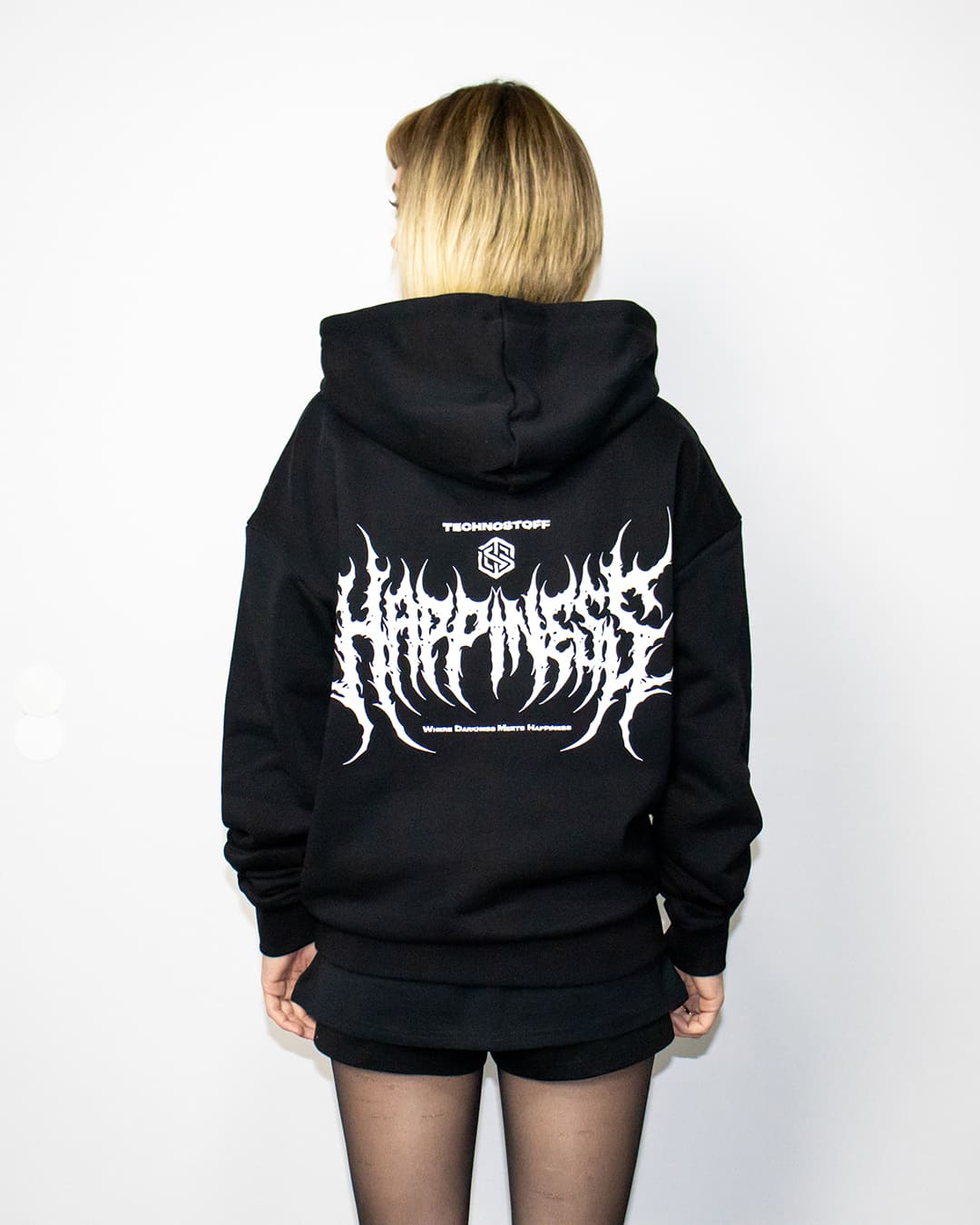 Happiness Ultra Heavy Hoodie (unisex, schwarz)