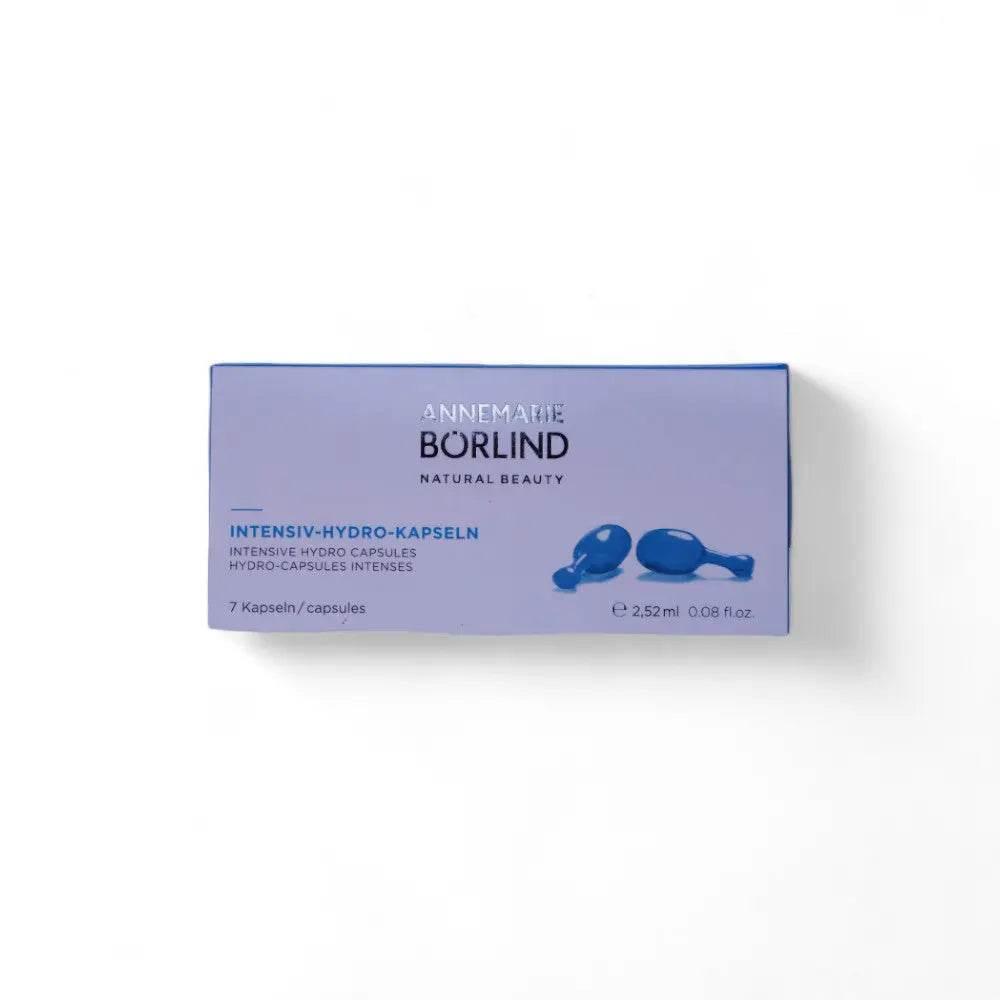 Intensiv-Hydro-Kapseln Packung für Feuchtigkeitspflege, 7 blaue Kapseln, weißer Hintergrund