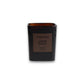 Schwarze Duftkerze Jasmin Rouge, rechteckiges Glas, braunes Etikett, elegantes Design