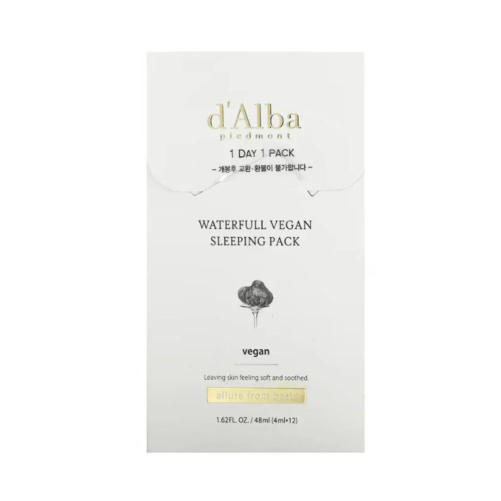 d'Alba | Waterfull Vegan Sleeping Pack – 4 ml x 12 Sachets