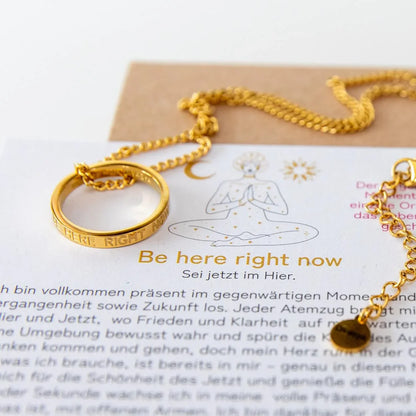 Kette mit Ring | vergoldet | Be here right now