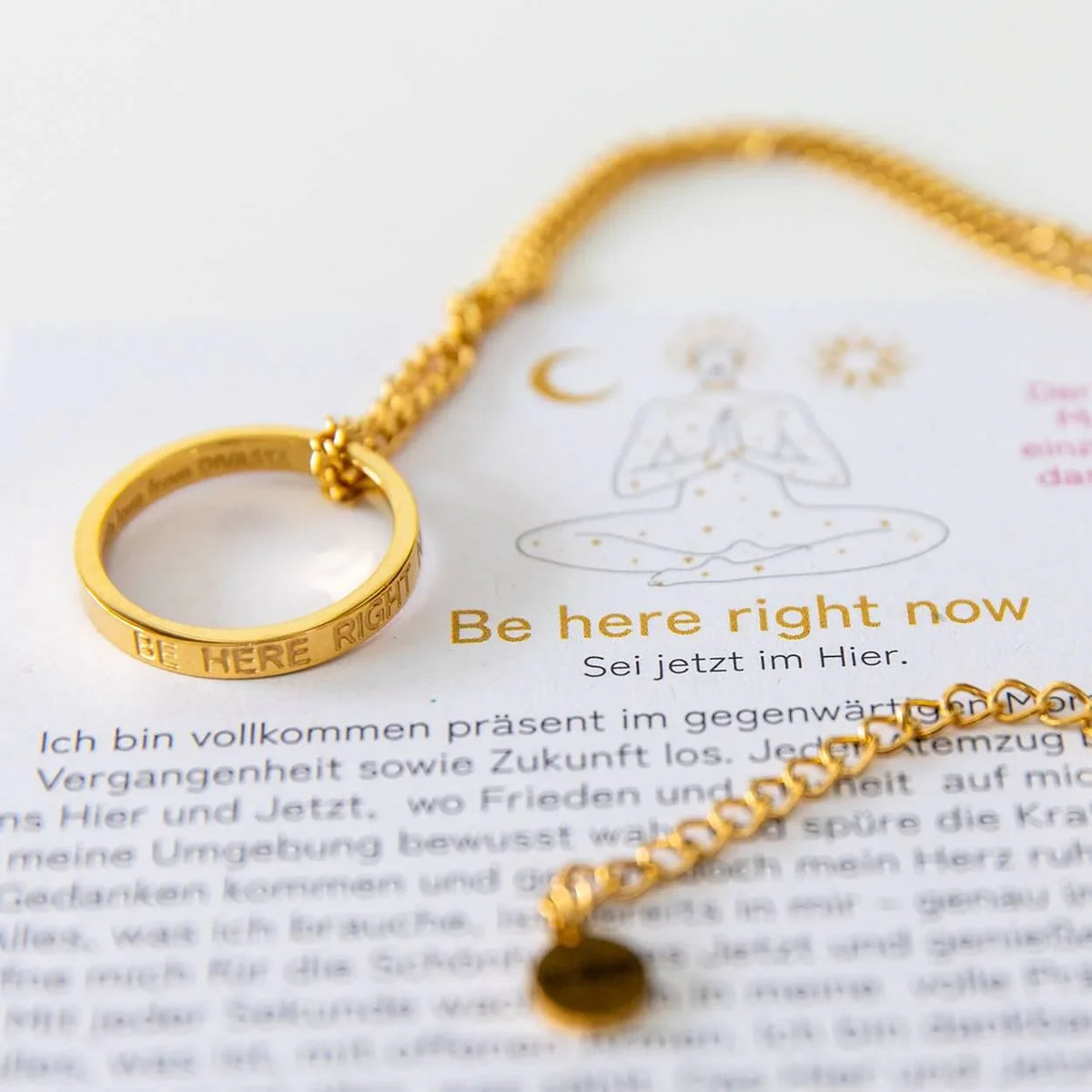 Kette mit Ring | vergoldet | Be here right now