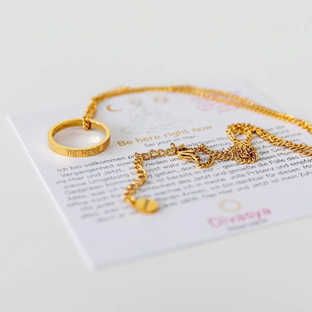 Kette mit Ring | vergoldet | Be here right now