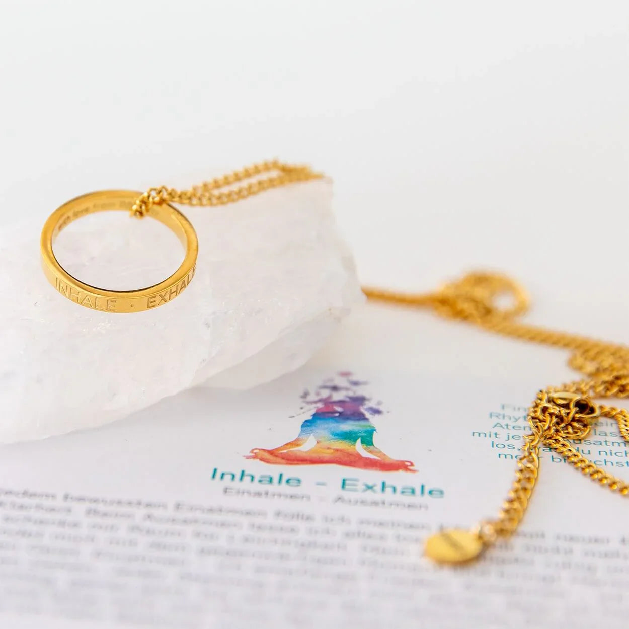 Kette mit Ring | vergoldet | Inhale Exhale