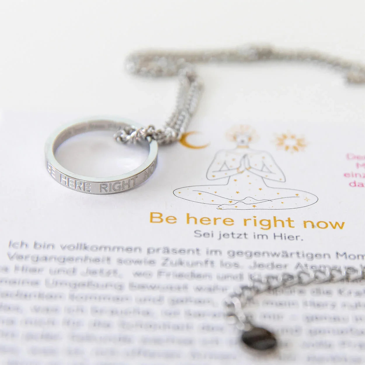 Kette mit Ring | silber | Be here right now
