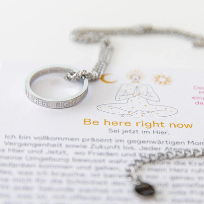 Kette mit Ring | silber | Be here right now