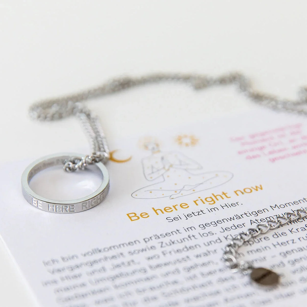 Kette mit Ring | silber | Be here right now