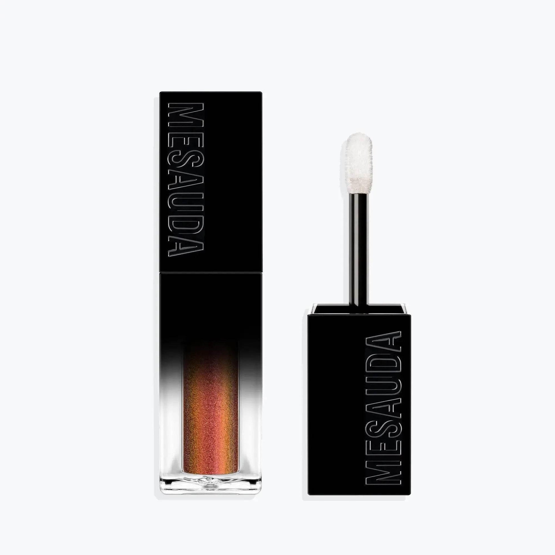 Flüssiger Lidschatten mit Applikator, schimmerndes Multichrome-Finish, Schwarz-Verpackung