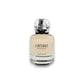 Luxuriöses Eau de Parfum in elegantem Glasflakon mit silbernem Verschluss auf weißem Hintergrund.