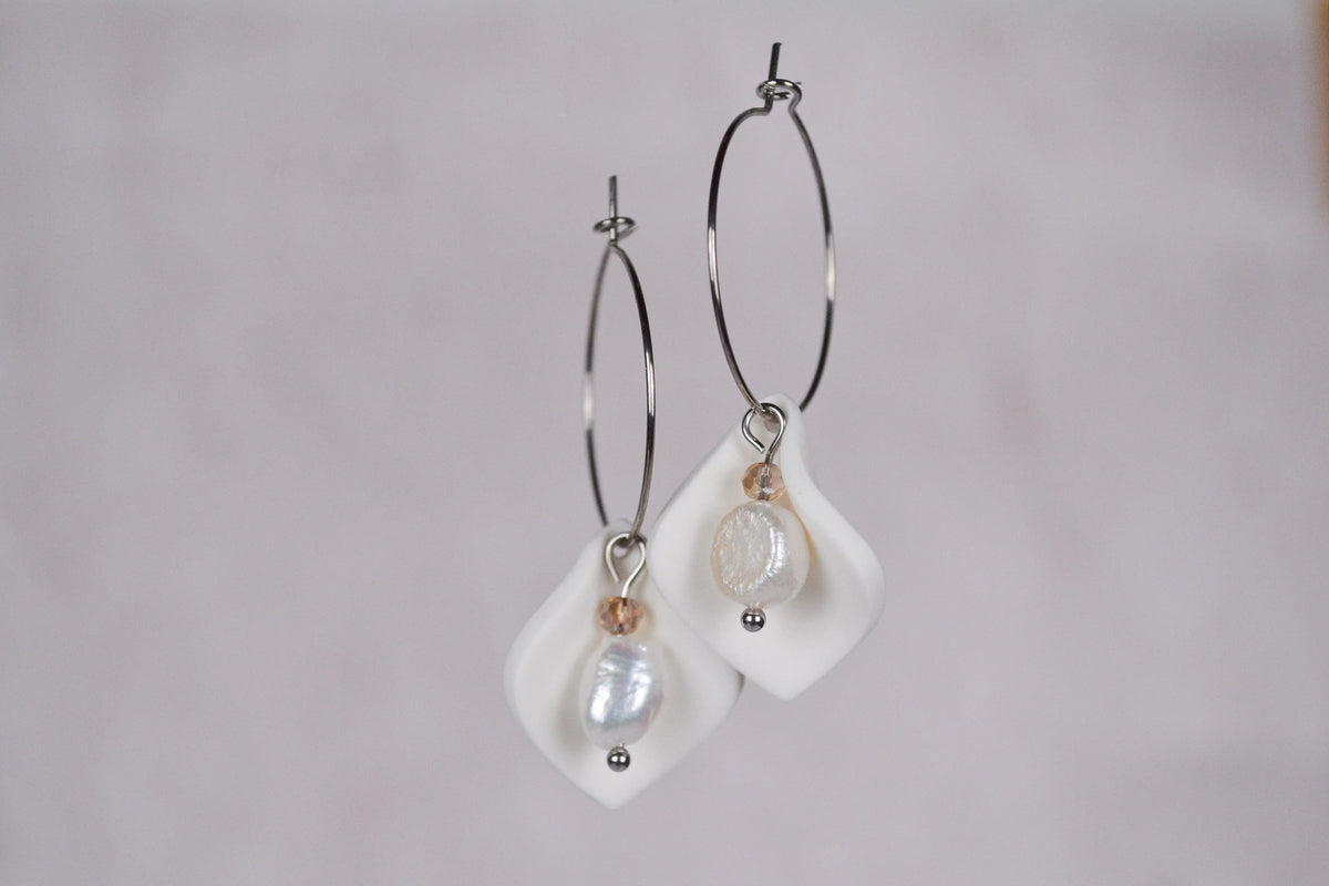 Creolen Leyla in Weiß