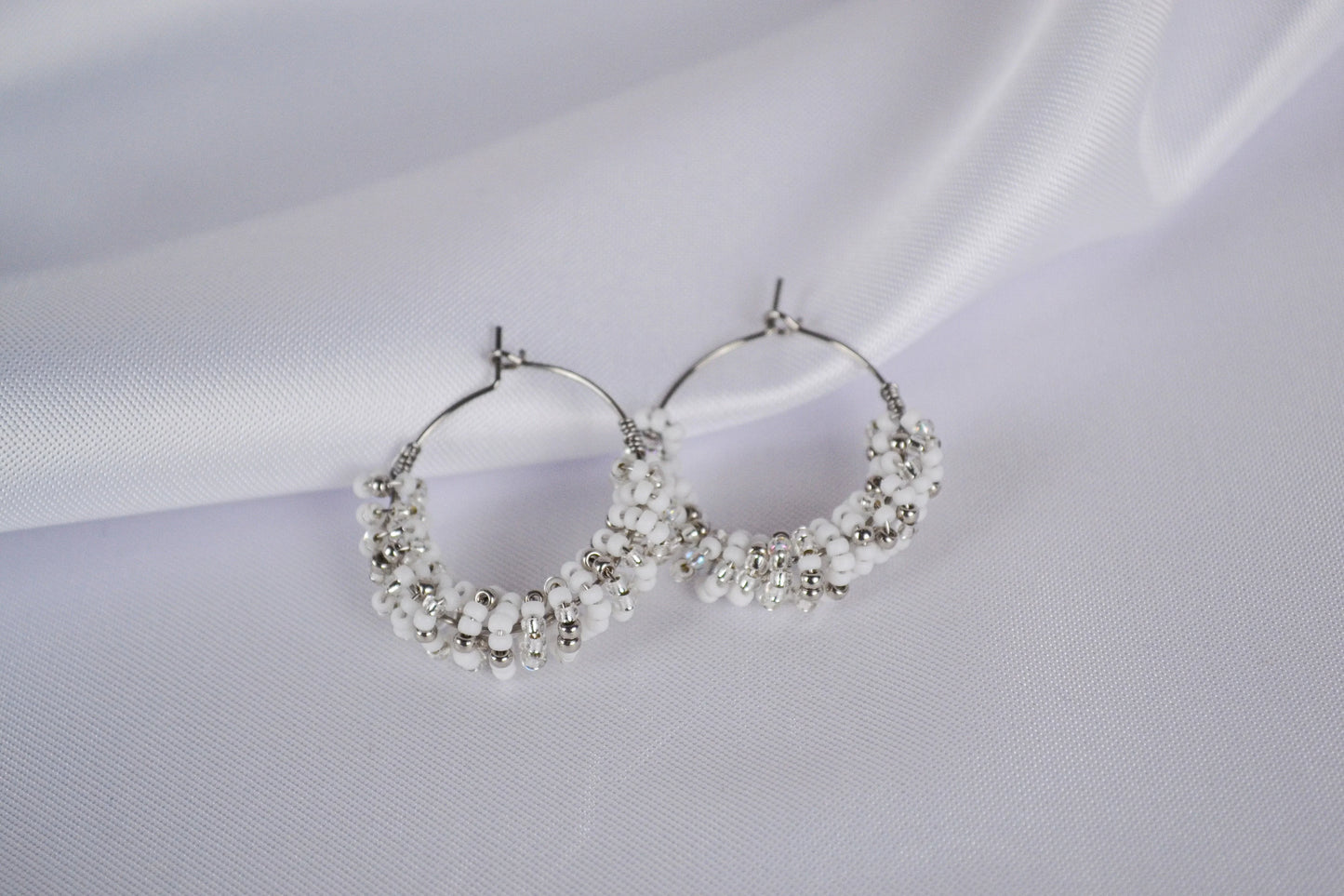 Perlen Creolen Traum In Weiß