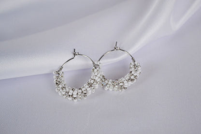 Perlen Creolen Traum In Weiß