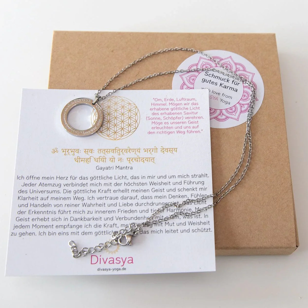 Spirituelle Kette | silber | Gayatri Mantra Gravur