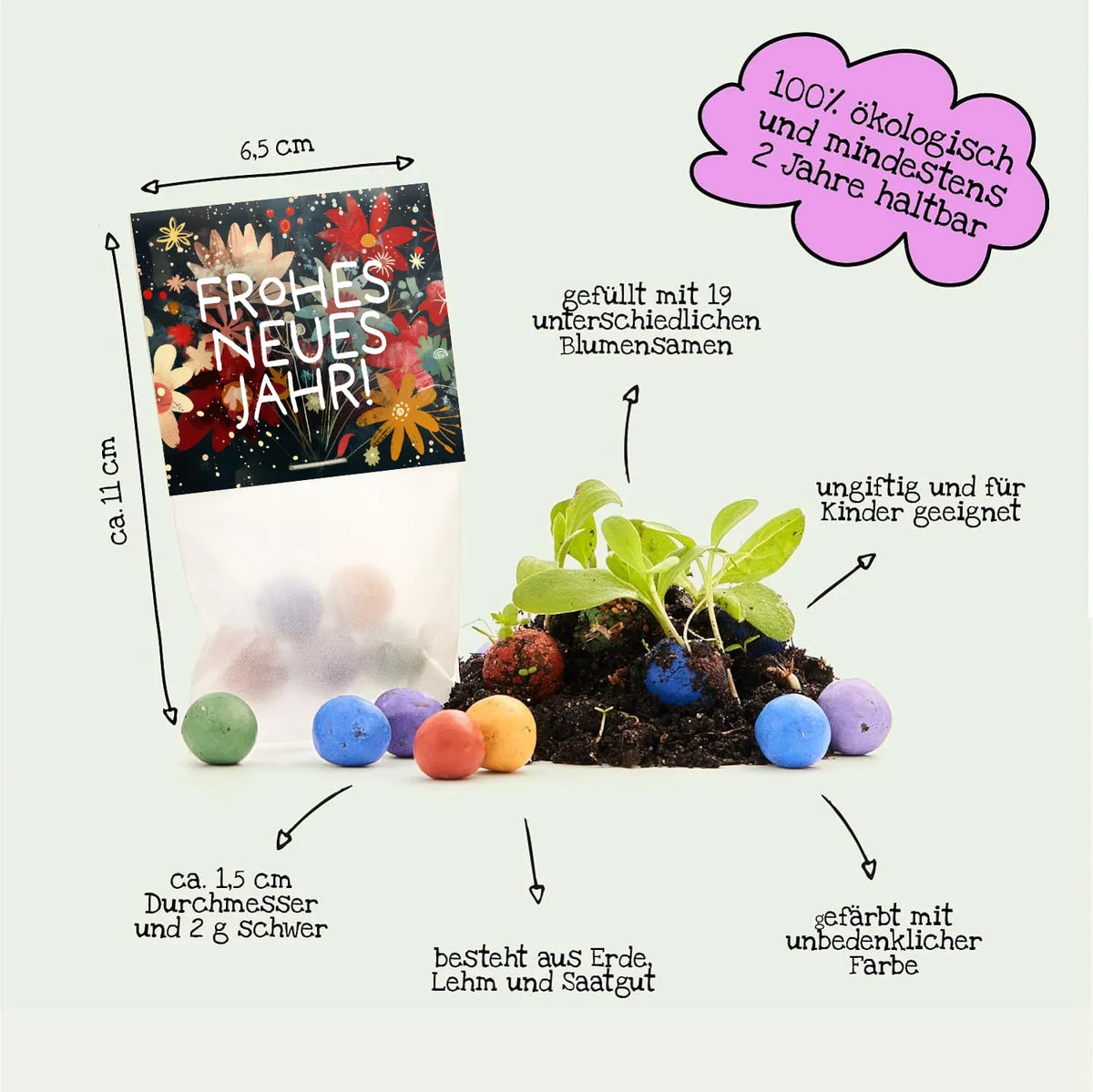 10x5 Blumenmurmeln im Tütchen 