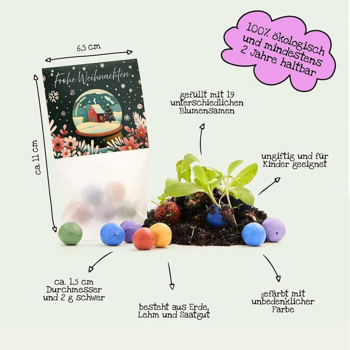 10x5 Blumenmurmeln im Tütchen 