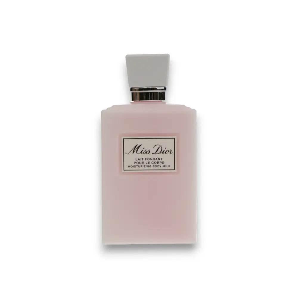 Miss Dior Body Milk in rosa quadratischer Flasche mit weißem Verschluss, Produktfoto