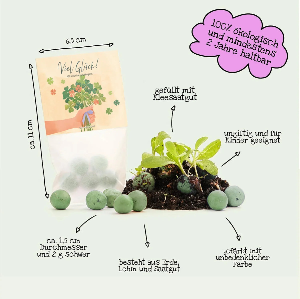 10x5 Blumenmurmeln im Tütchen 