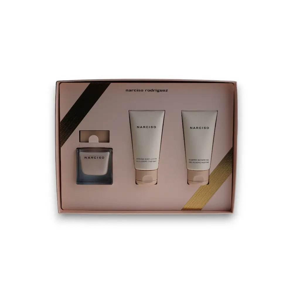 Narciso Poudrée Duftset mit Parfum, Bodylotion und Duschgel in eleganter Geschenkbox