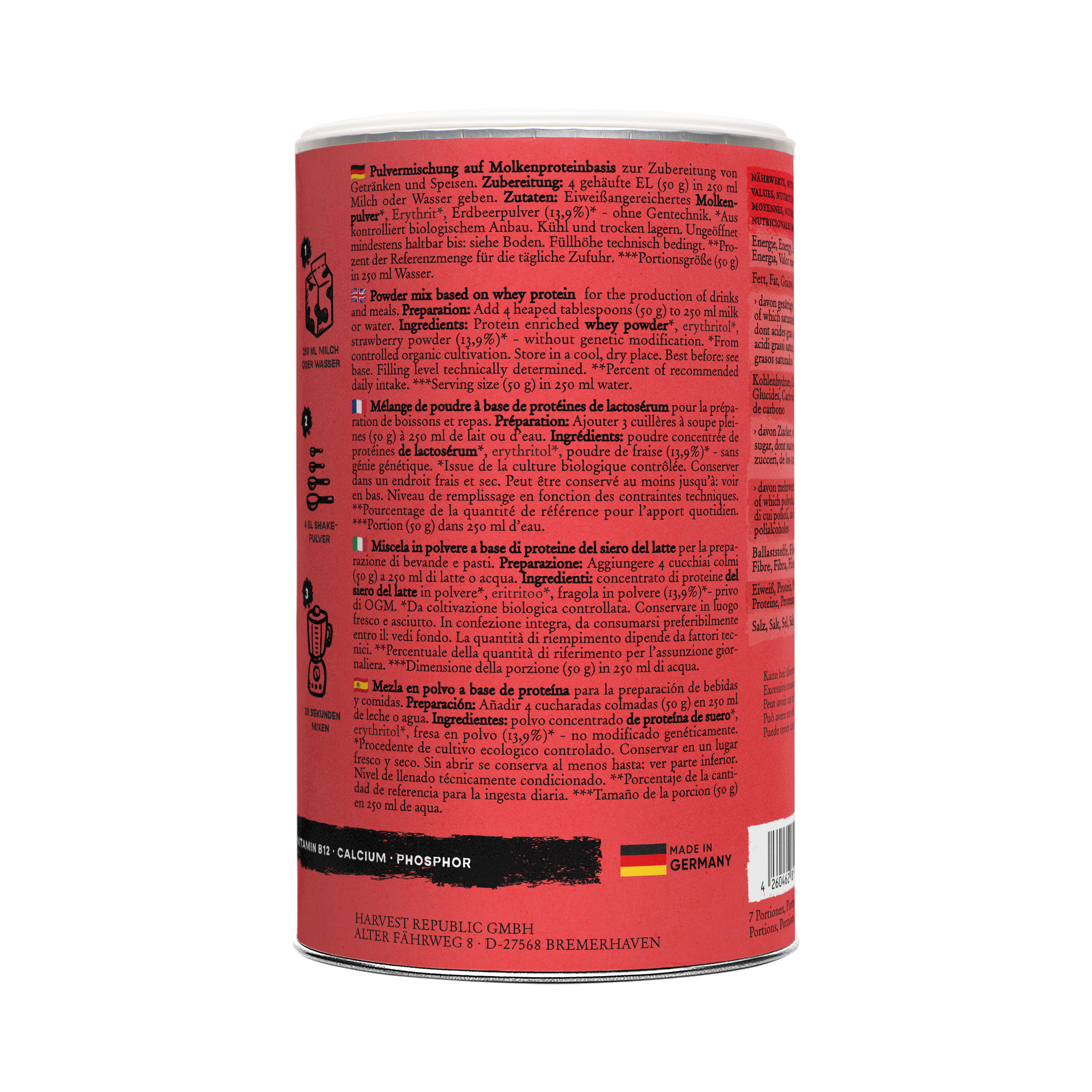 Whey Protein - NO ADDED SUGAR - Strawberry