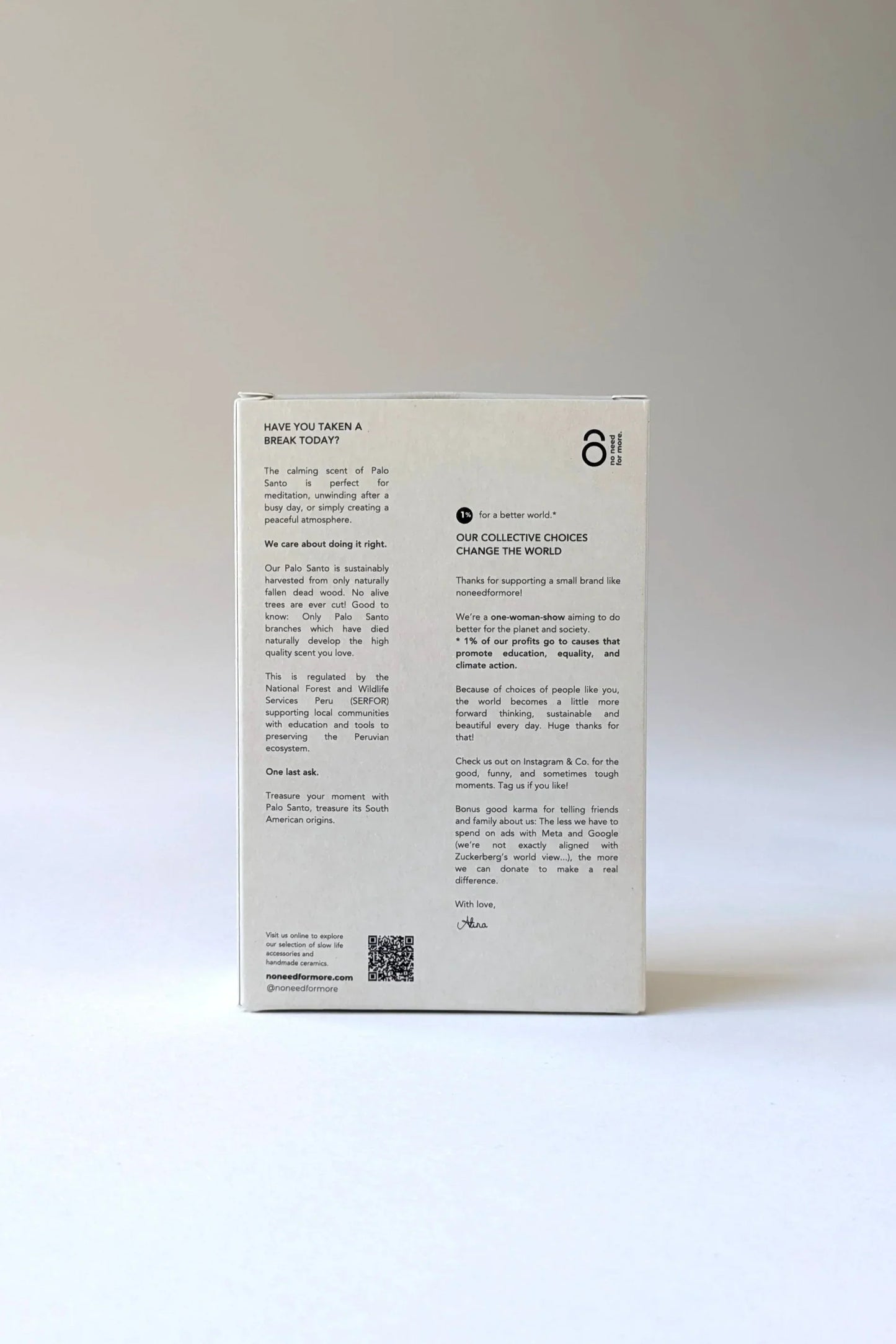 no need for more - Natürliches Holz Räucherwerk - "Palo Santo"