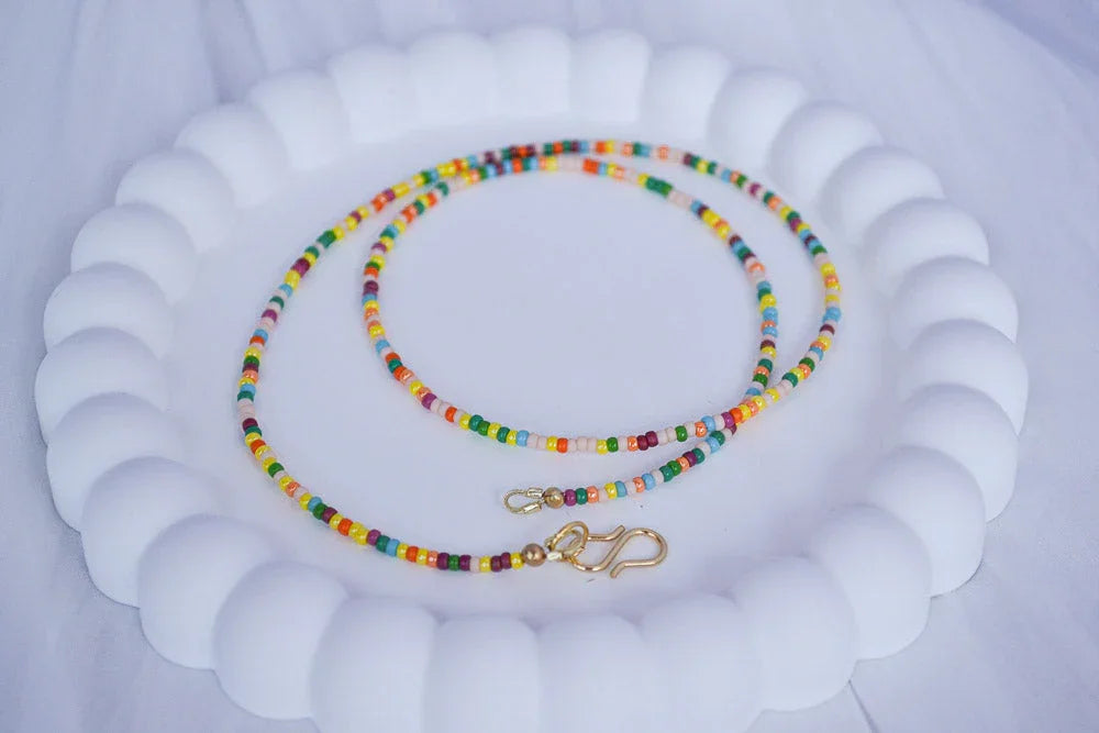 Perlenkette Regenbogen Boho