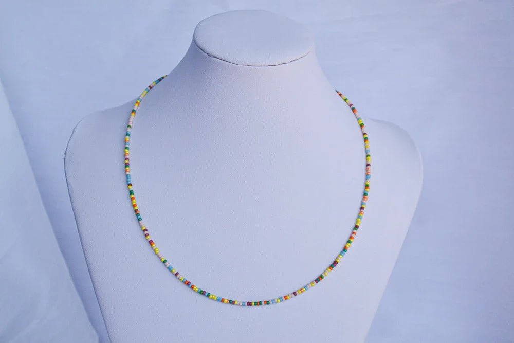 Perlenkette Regenbogen Boho