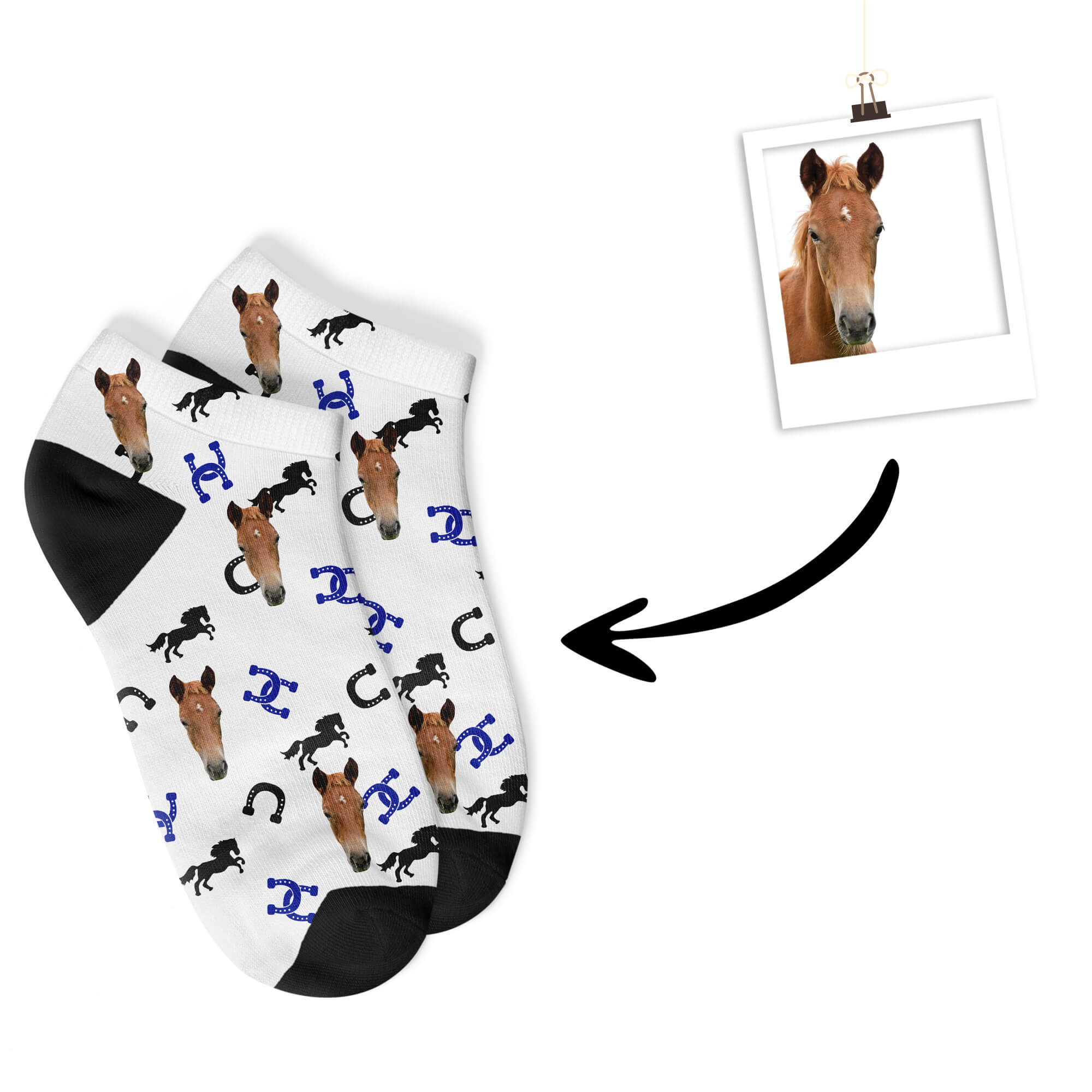 Personalisierte Pferde Sneakersocken