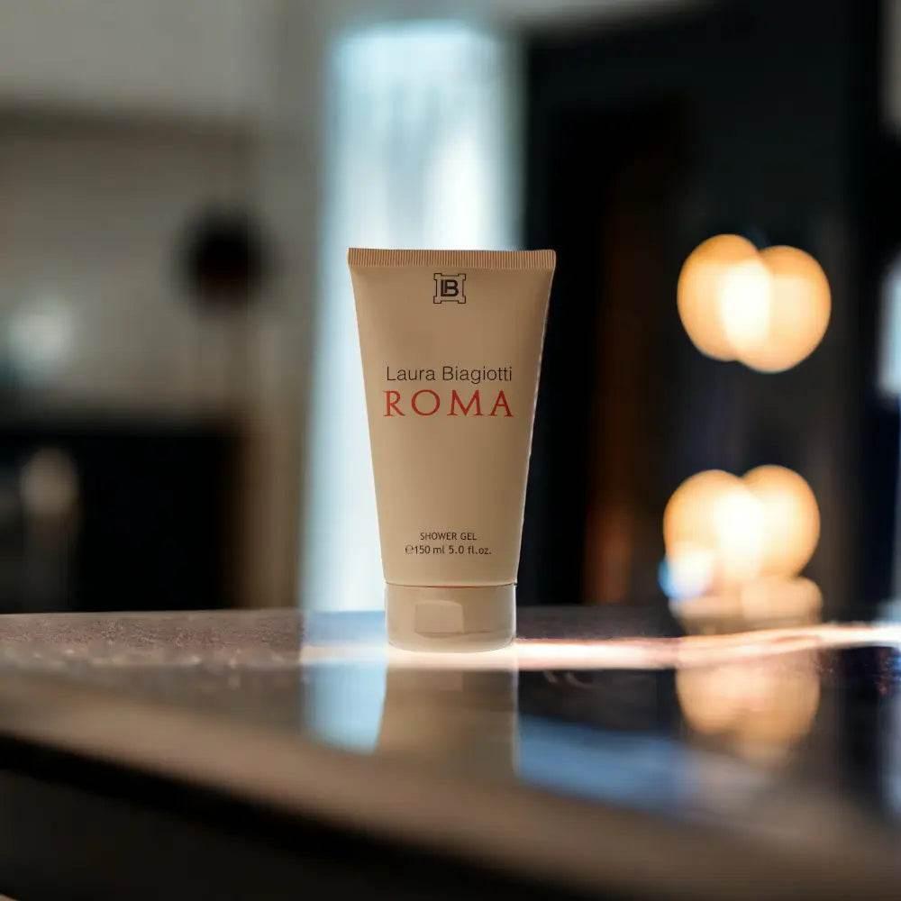 Laura Biagiotti ROMA Duschgel 150ml Tube, luxuriöse Körperpflege, sanftes Licht