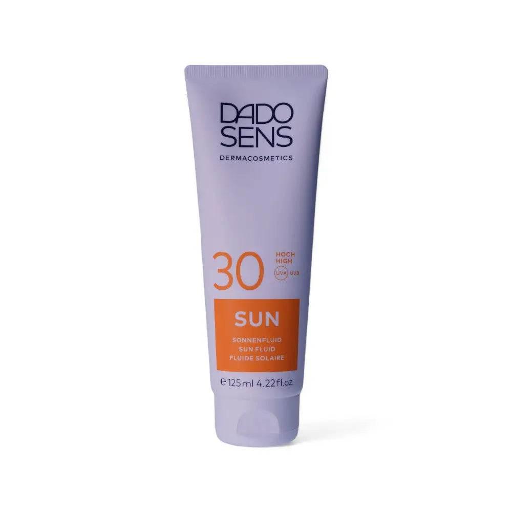 DADO SENS Sun Fluid LSF 30 Sonnenpflege, 125ml Tube, hoher UV-Schutz, helles Design