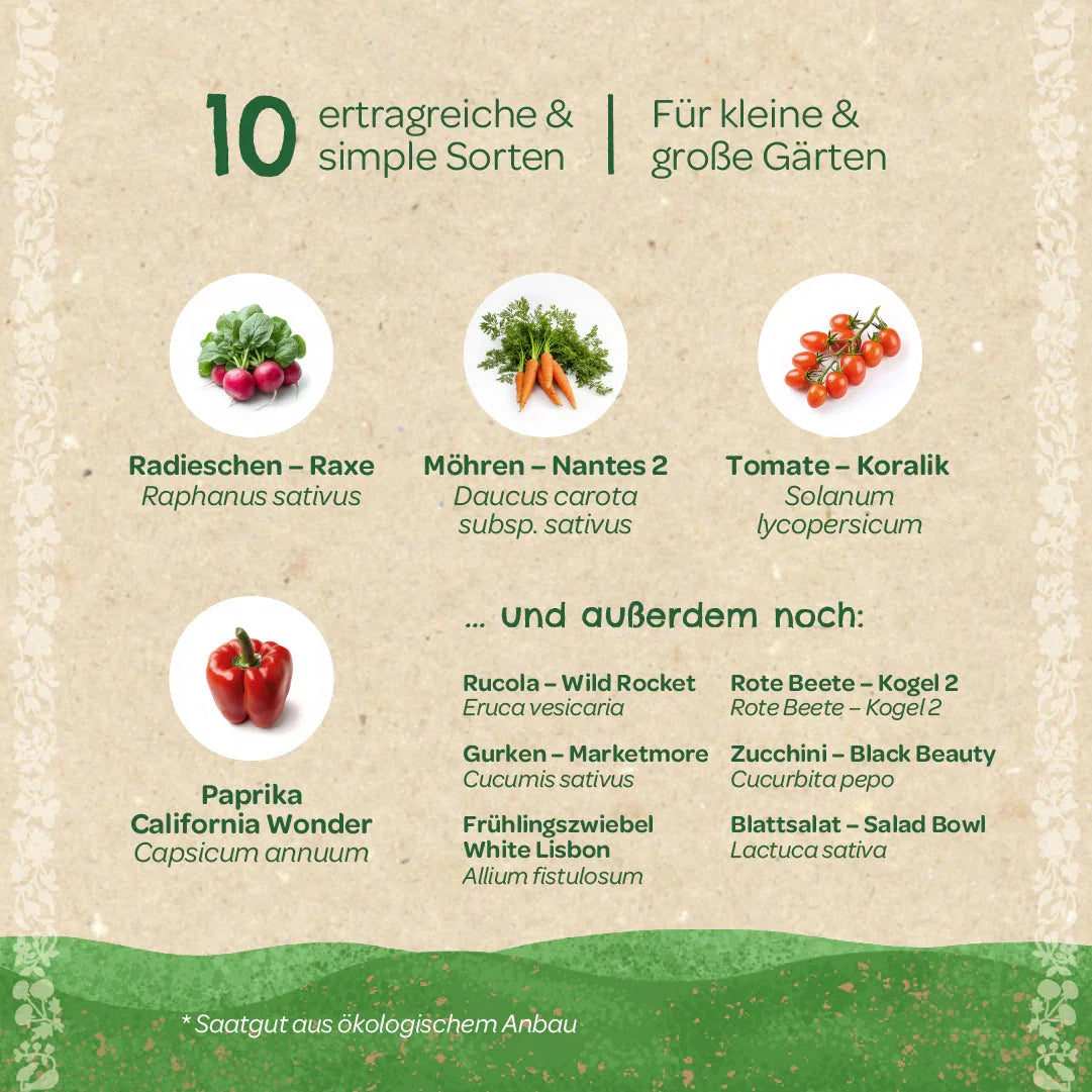 BIO-Saatgut-Set "Gartengemüse"