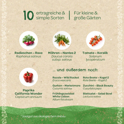 BIO-Saatgut-Set "Gartengemüse"