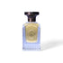 Luxuriöses Eau de Parfum in elegantem Glasflakon mit goldfarbenem Etikett auf weißem Hintergrund