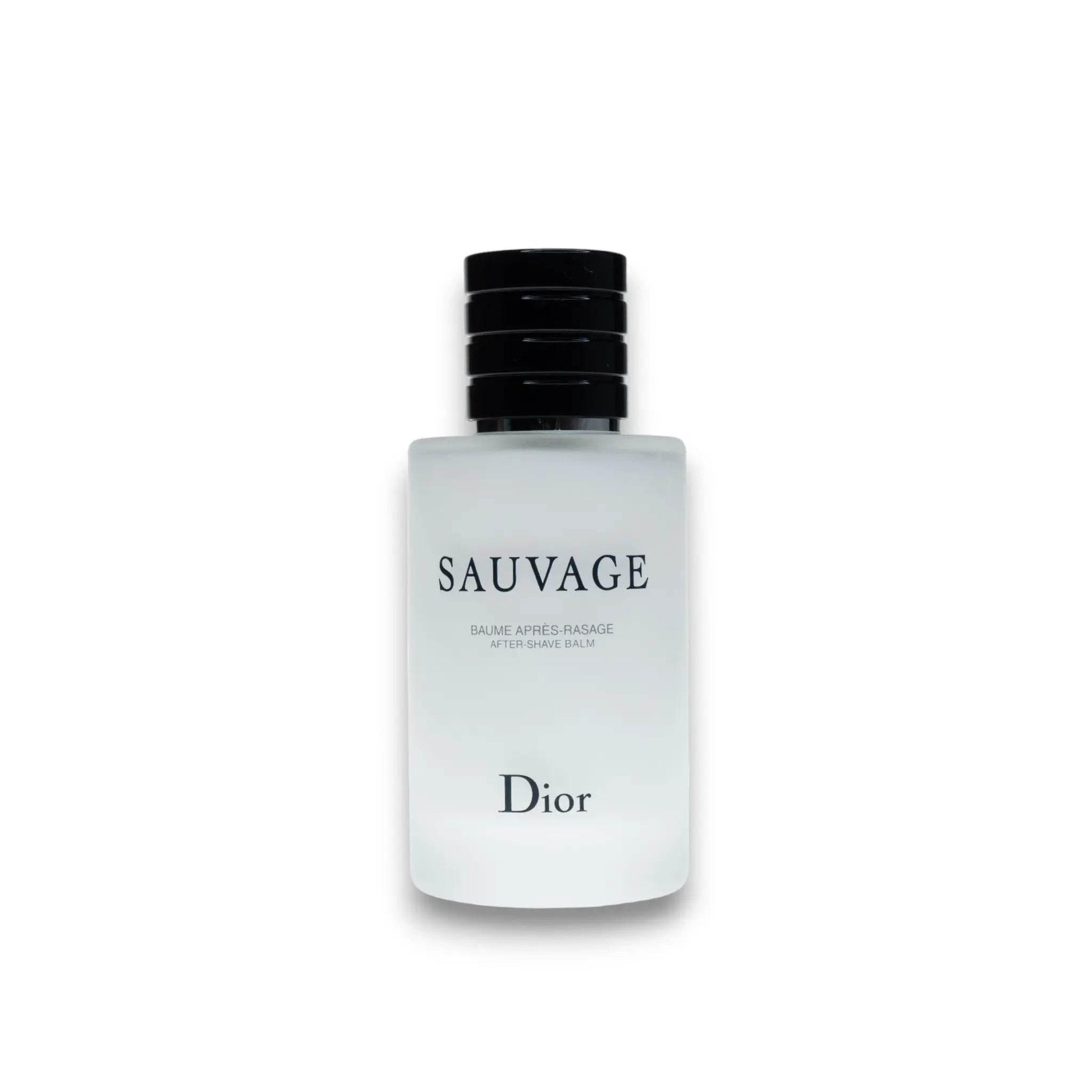 Sauvage After-Shave Balsam in mattierter Glasflasche mit schwarzem Deckel, Männerkosmetik