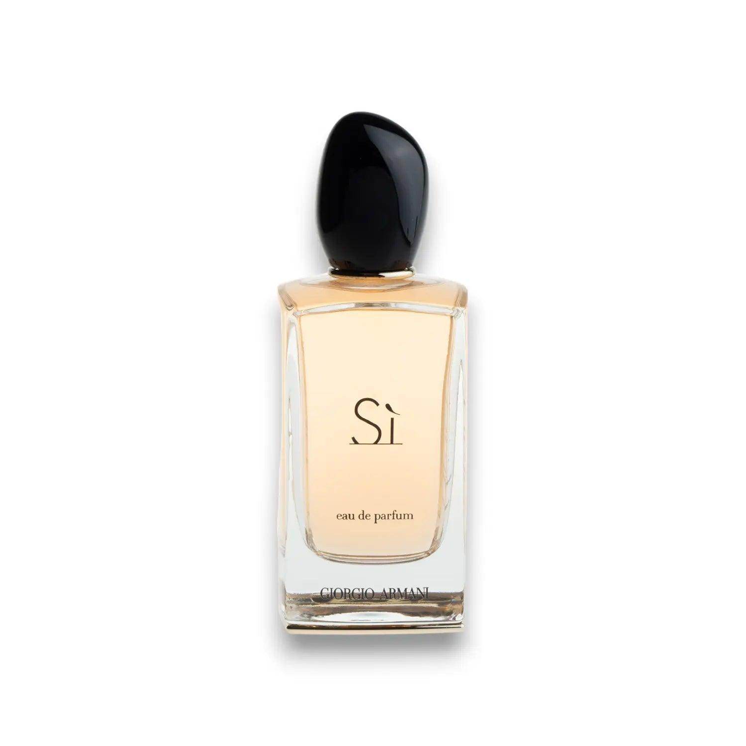 Eleganter Flakon Si Eau de Parfum mit schwarzem Verschluss, luxuriöses Damenparfum