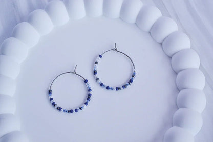 Creolen mit Perlen - Blautöne