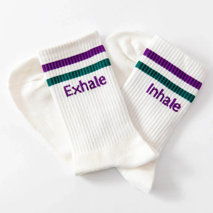 Socken mit Yoga-Motiv: Inhale Exhale | Namasté