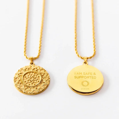 Kette mit Anhänger Mandala | vergoldet | I am safe & supported