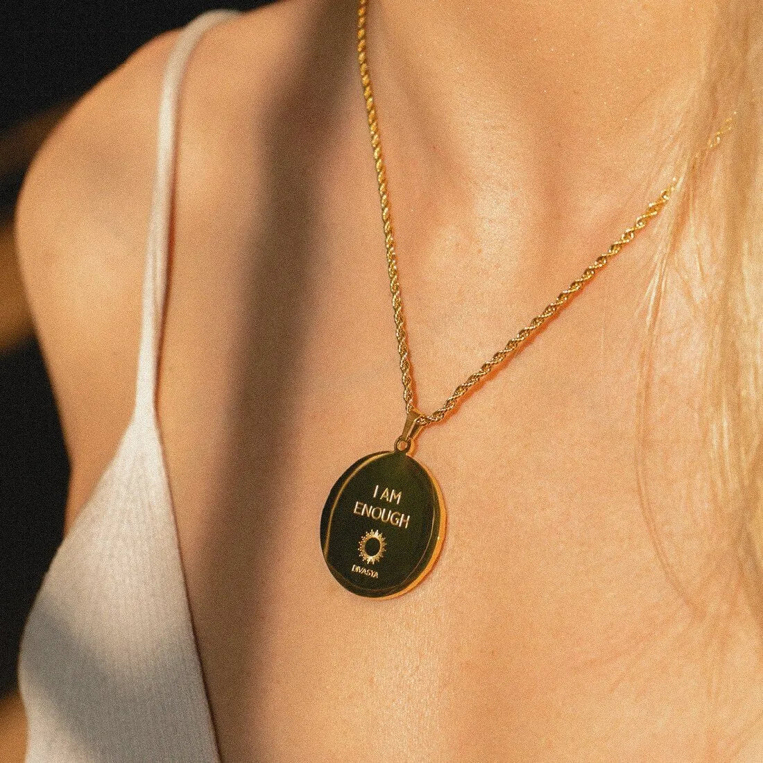 Kette mit Anhänger Mandala | vergoldet | I am enough