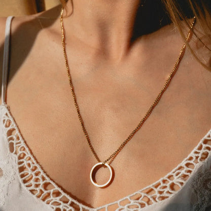 Kette mit Ring | vergoldet | Good Karma comes back