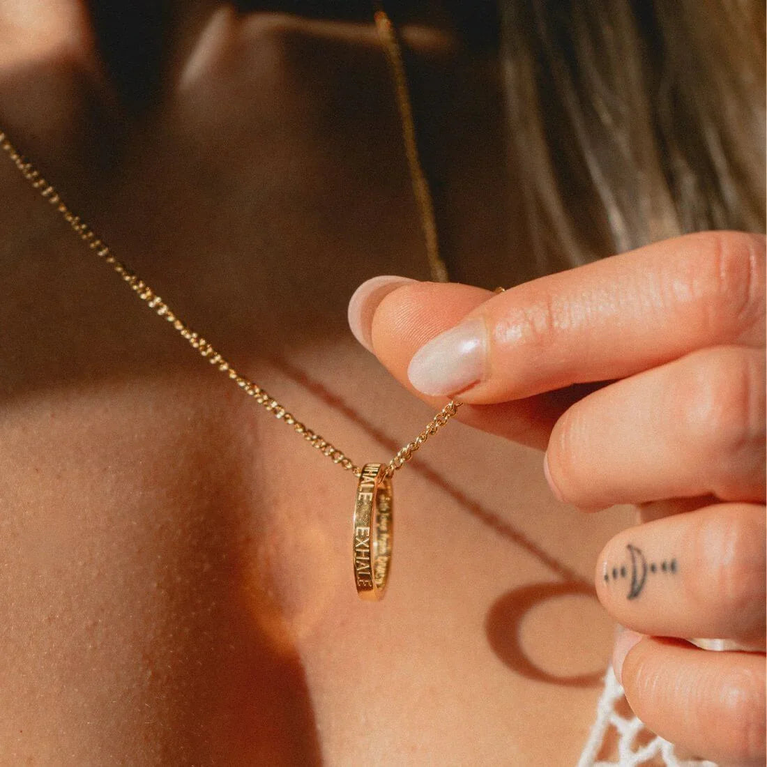 Kette mit Ring | vergoldet | Inhale Exhale